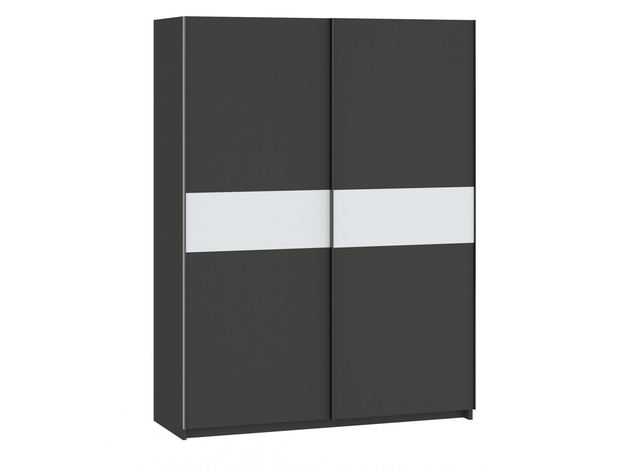 Schrank Breviano 151 cm Anthrazit und Weiß – Frontansicht