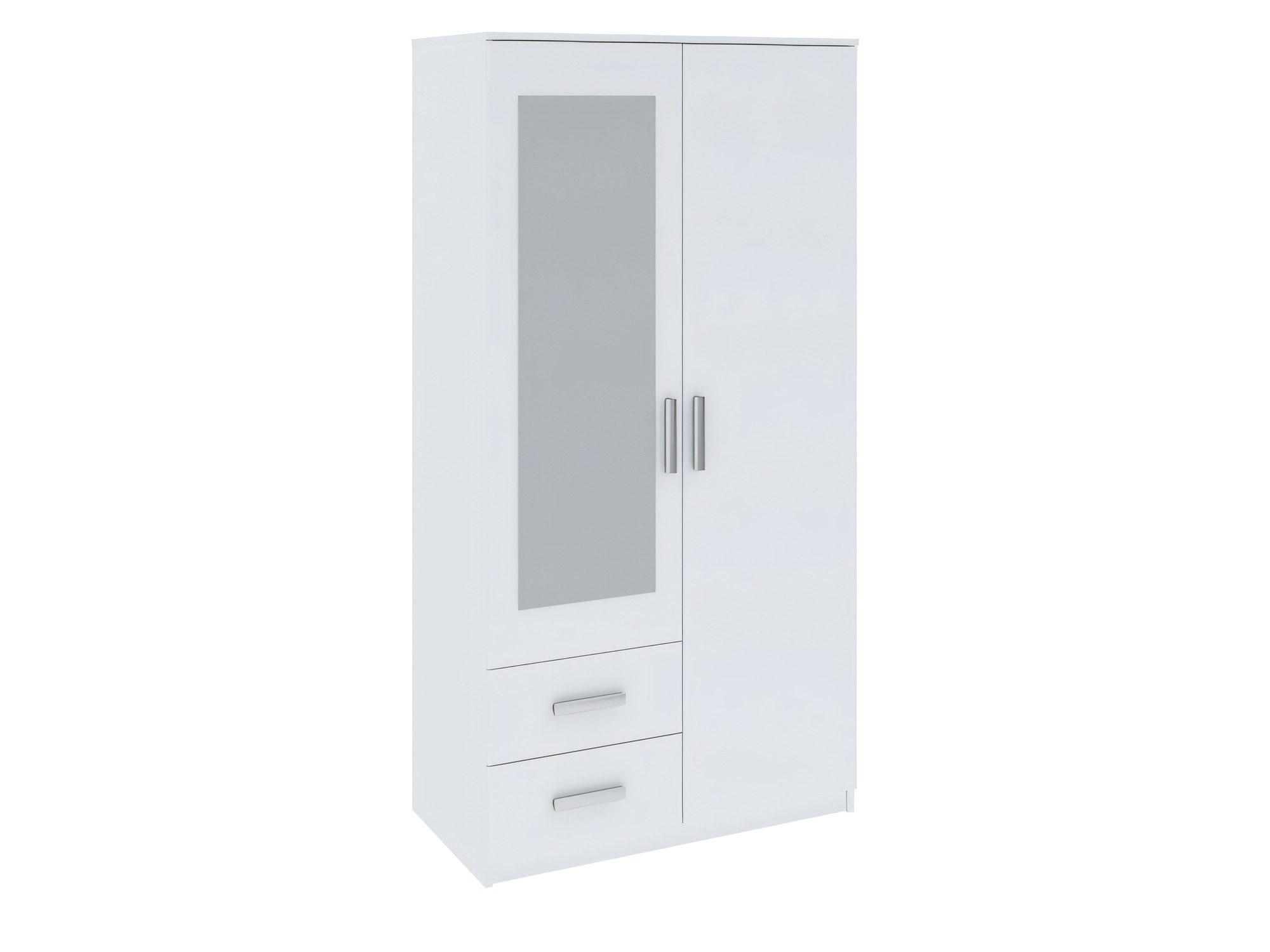 Weißer Schrank mit Spiegel und Schubladen