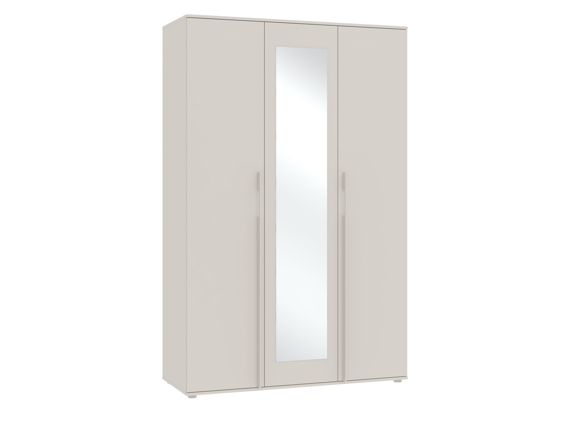 Kleiderschrank Elzaro 135 cm Kaschmir mit vertikalem Spiegel – geschlossene Front