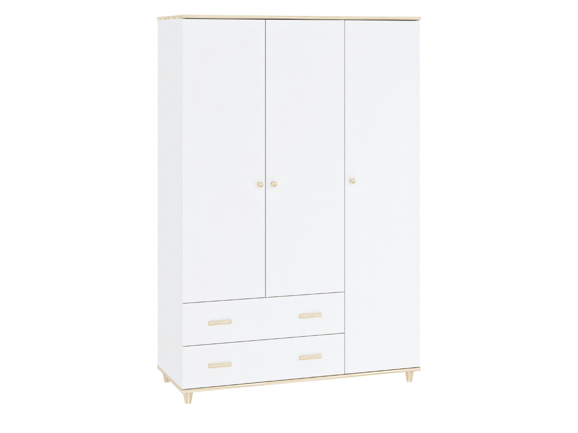Šatní skříň Gavero 120 cm, bílá a akácie