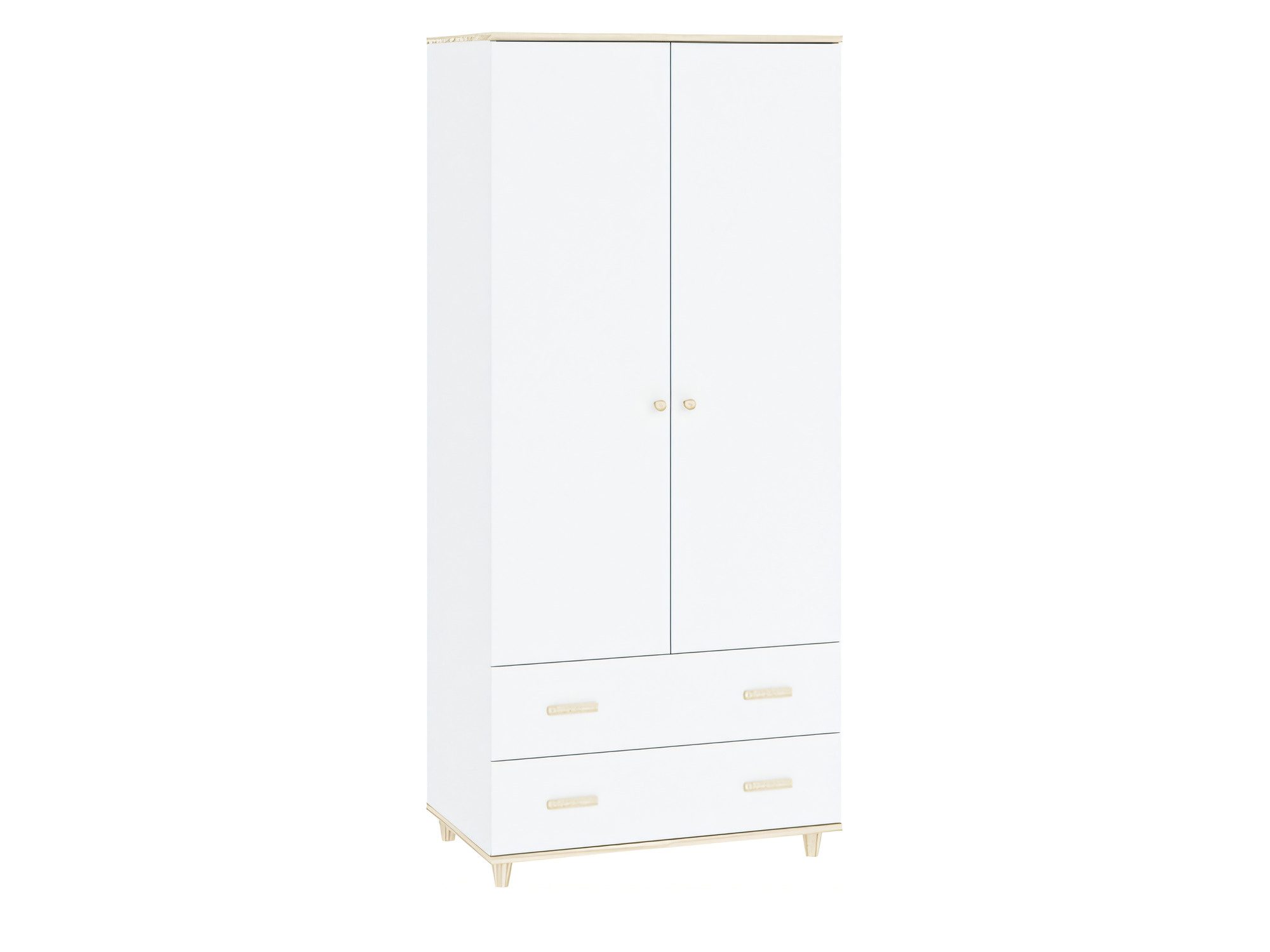 Kleiderschrank Gavero 80 cm in Weiß und Akazie