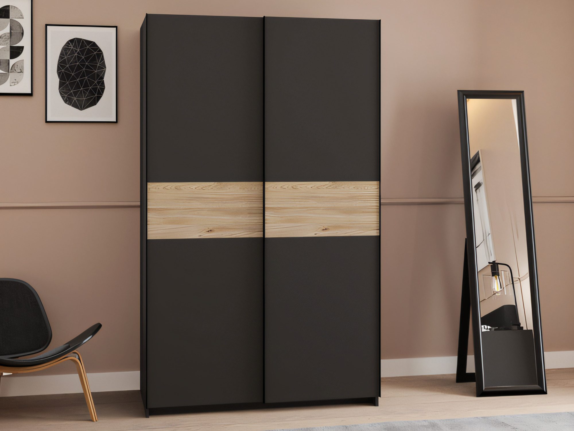 Schiebetürenschrank Breviano 122 cm im Einrichtungsbeispiel