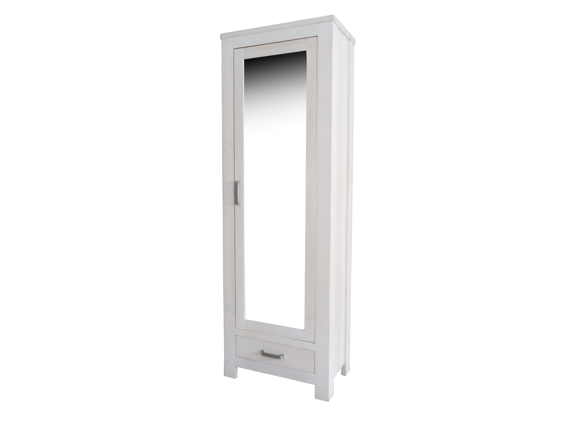 Kleiderschrank mit Spiegel TIROL 67 cm – weiße Ausführung in Schrägansicht