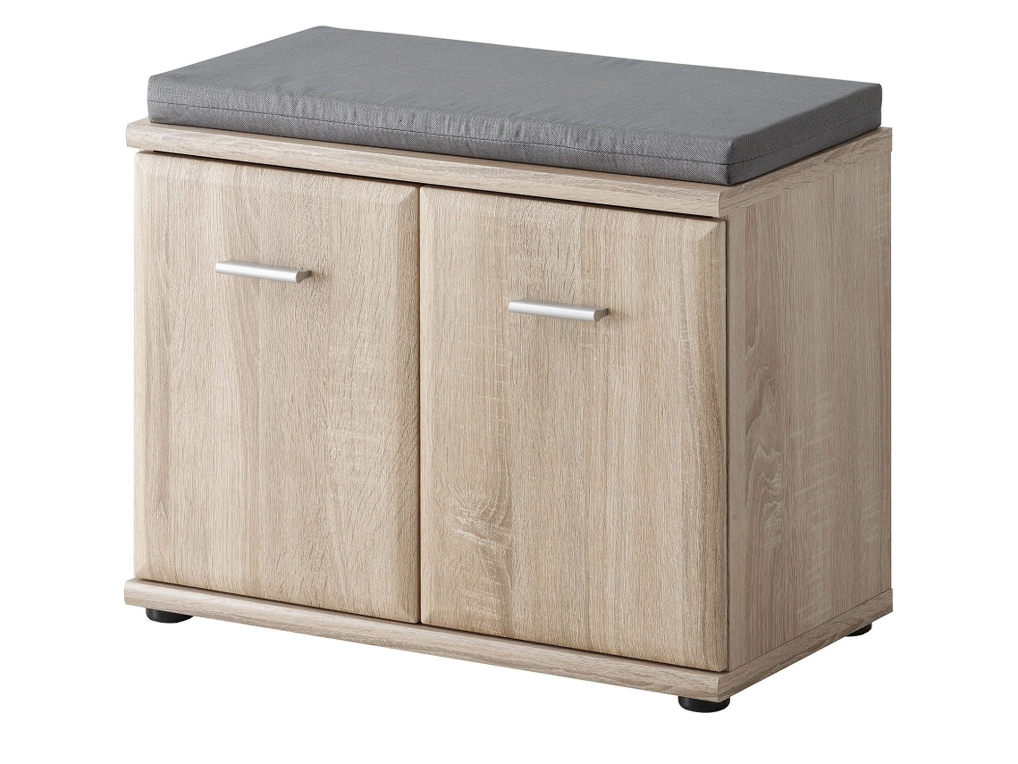 Schuhschrank mit grauem Sitzkissen