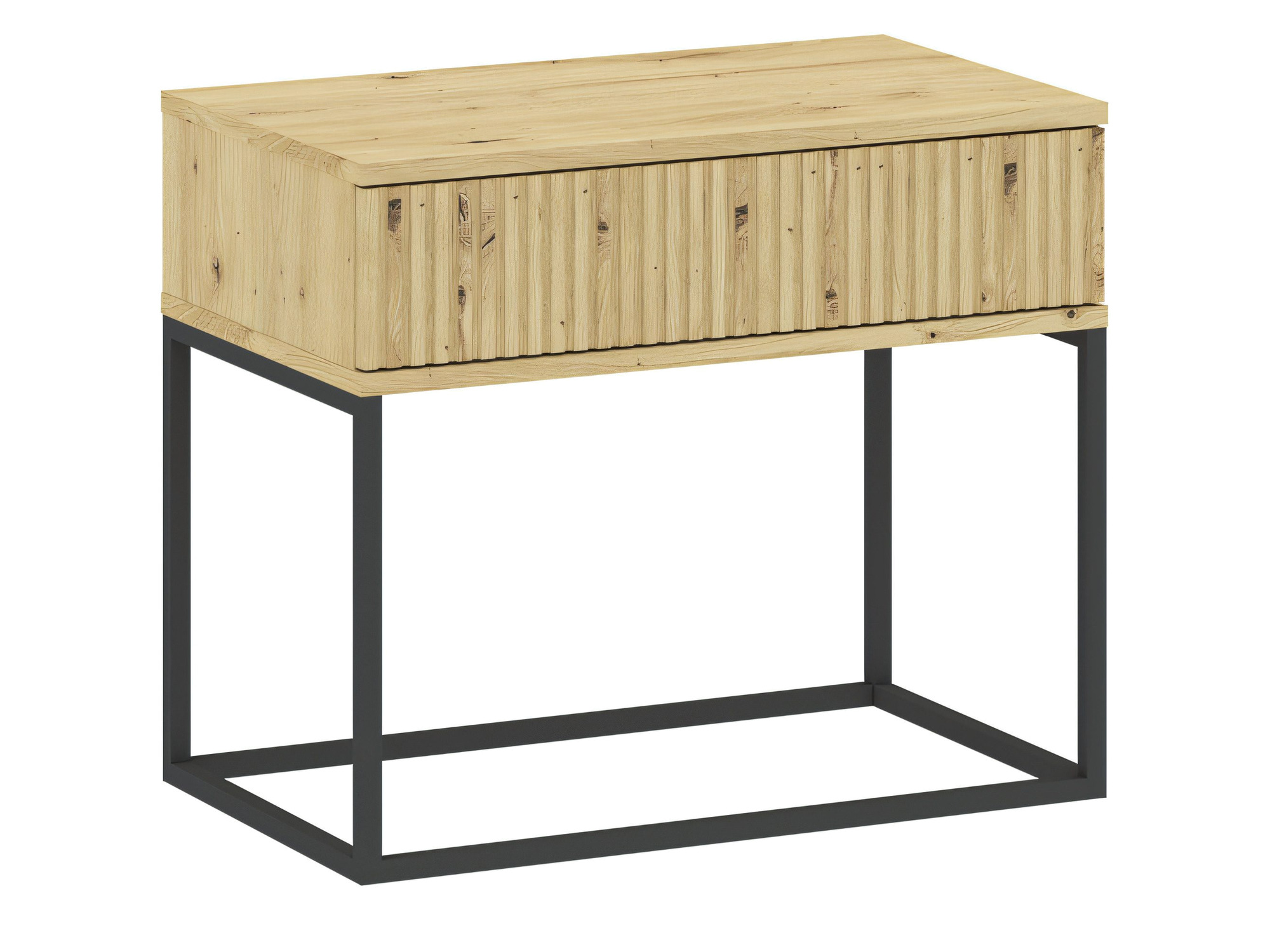 Nachttisch Cadello 60 cm in Artisan Eiche mit 1 Schublade Push-to-Open
