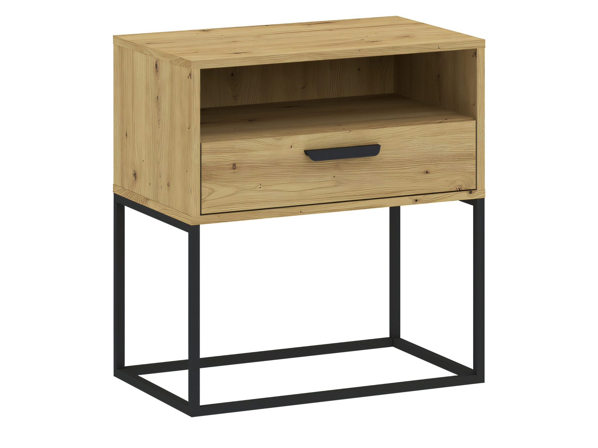 Noční stolek Cadello 60 cm dub Artisan s 1 zásuvkou a úchytkou