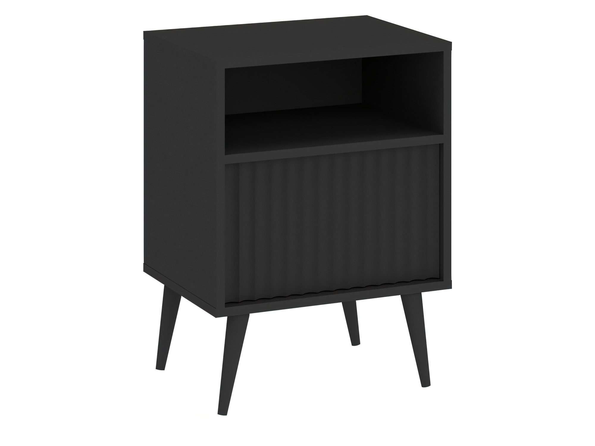 Anthrazitfarbener Nachttisch Bellvoro 47 cm mit 1 Schublade