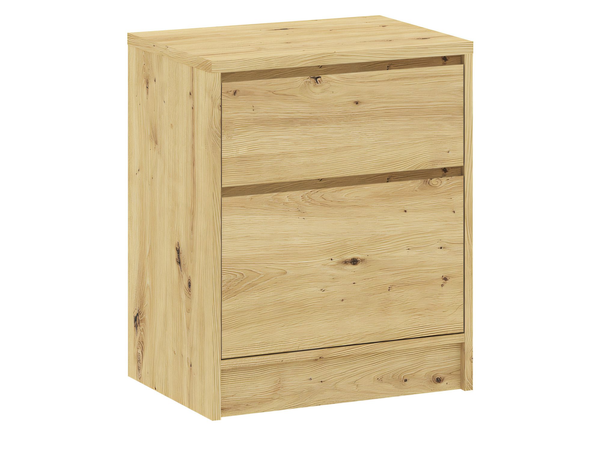 Noční stolek Sorvello 50 cm dub Artisan se 2 zásuvkami