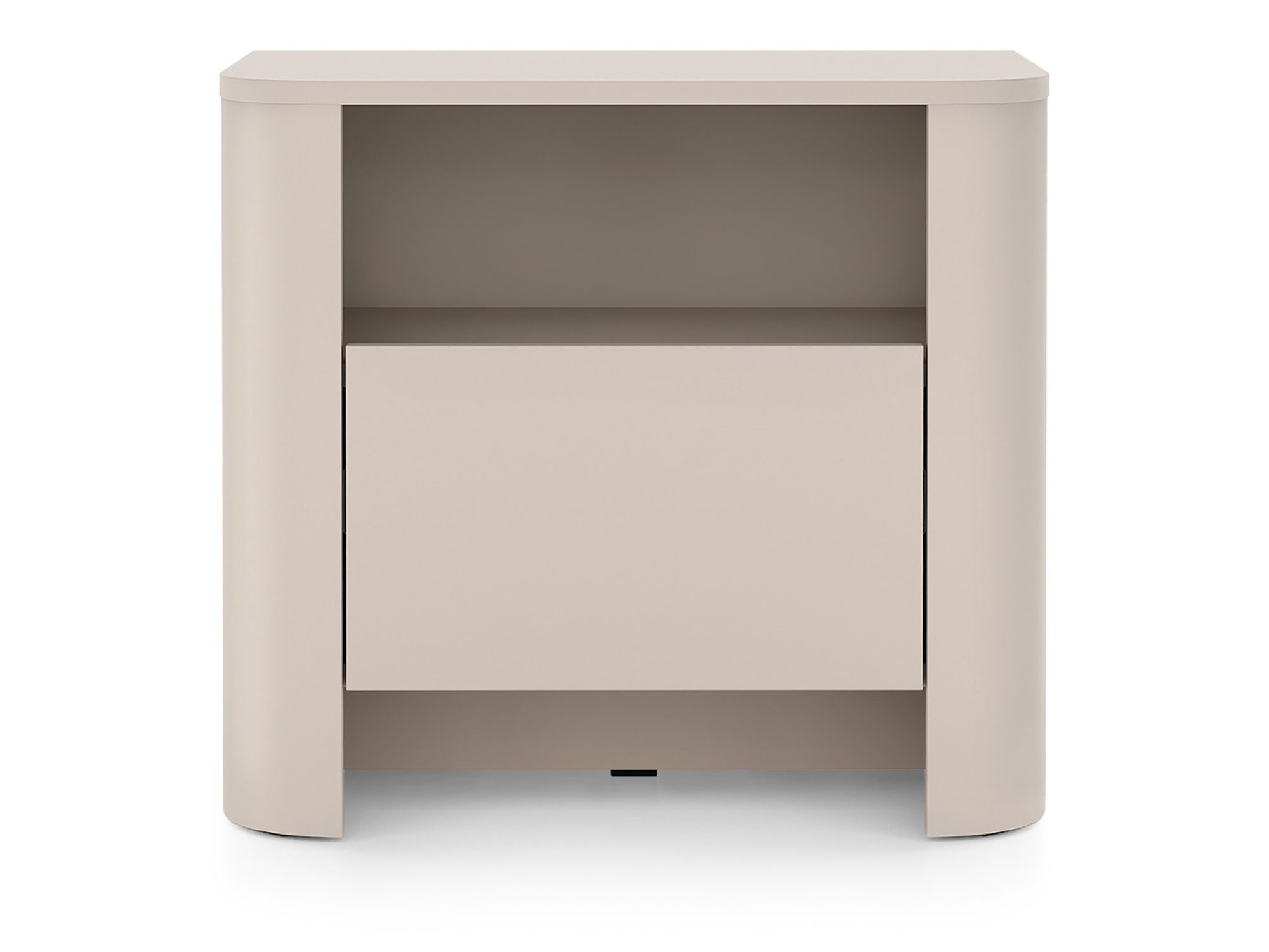 Nachttisch Lavello Kaschmir 52 cm – Frontansicht mit Fach und Schublade
