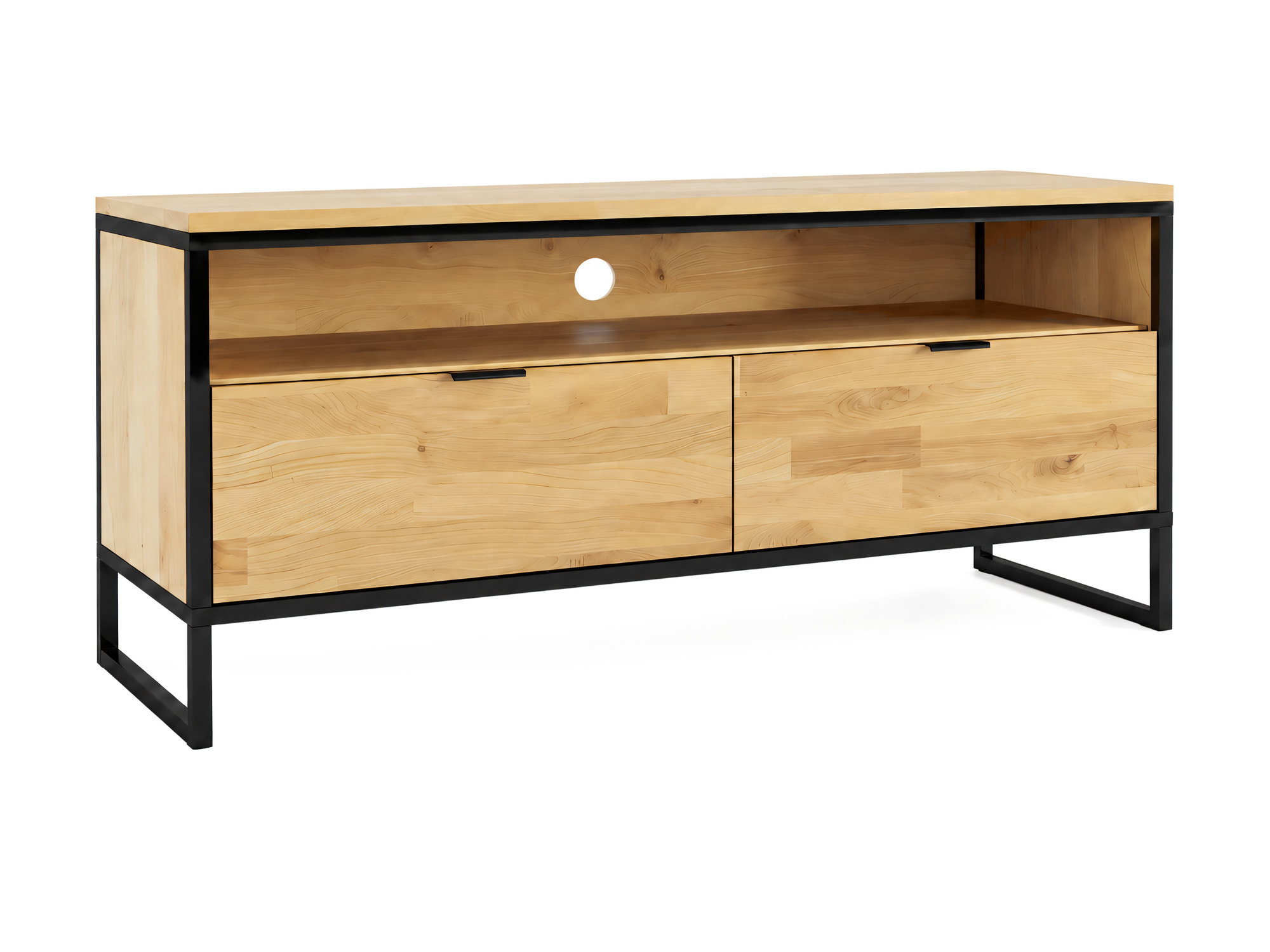 Dubový TV stolek Kongaro 130 cm, dub a černá