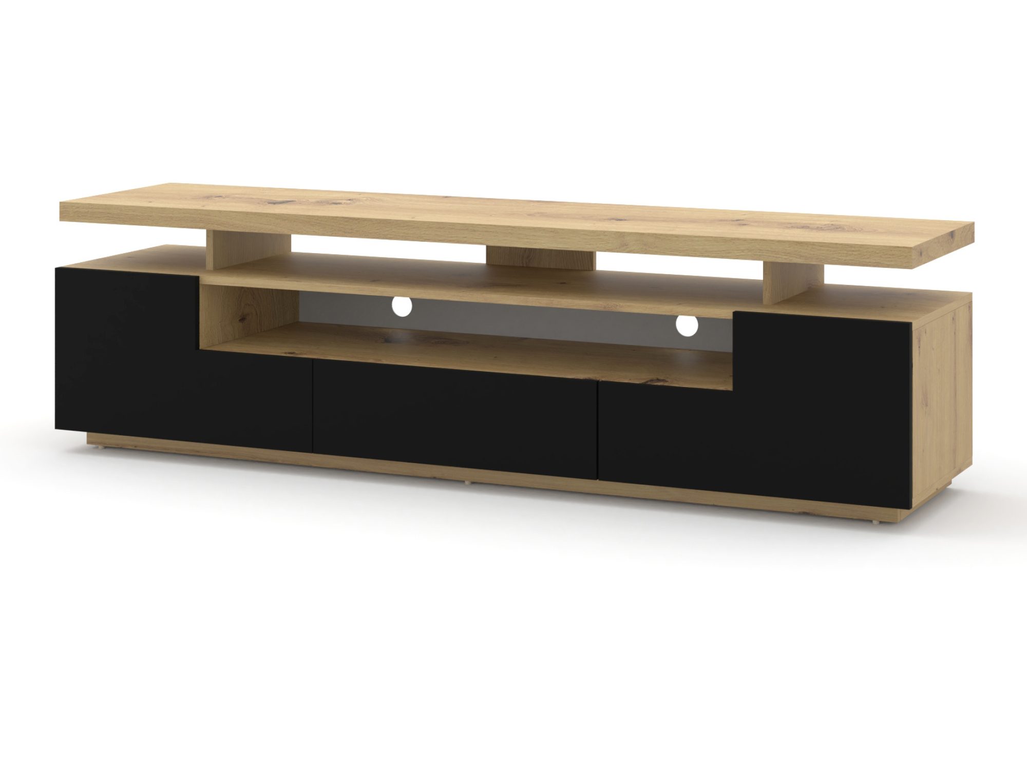 TV-Lowboard Ewa 180 cm Artisan Eiche / Schwarz matt