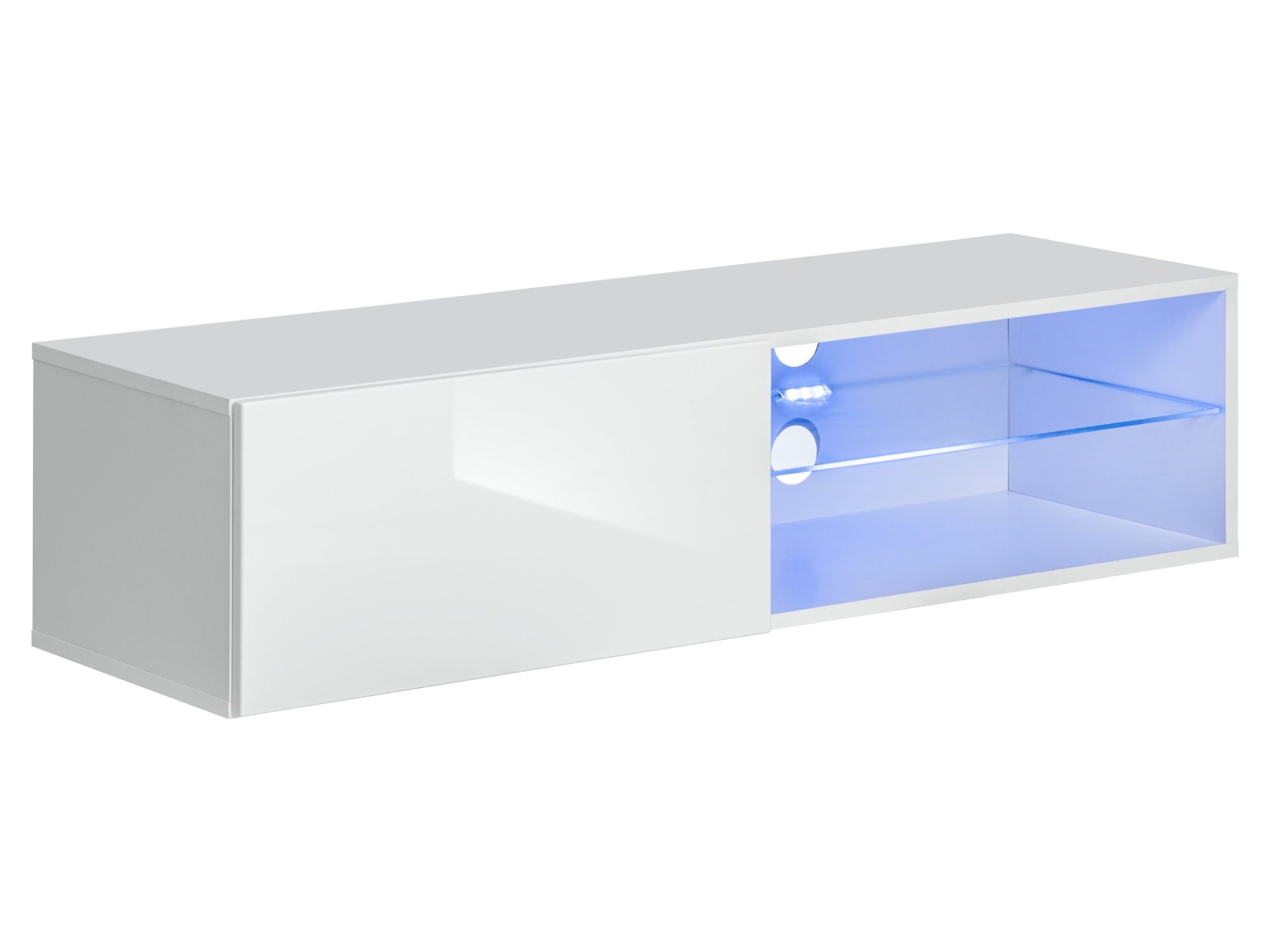 Hängendes TV-Lowboard Kelmoro 120 cm mit LED-Regal
