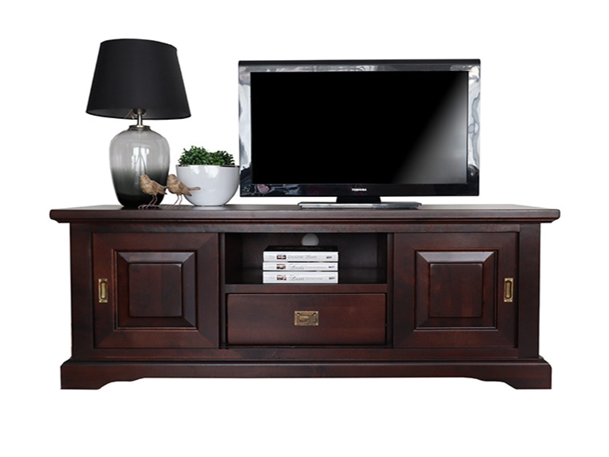 TV stolek LOGAN 150 cm s plnými dvířky, hlavní pohled