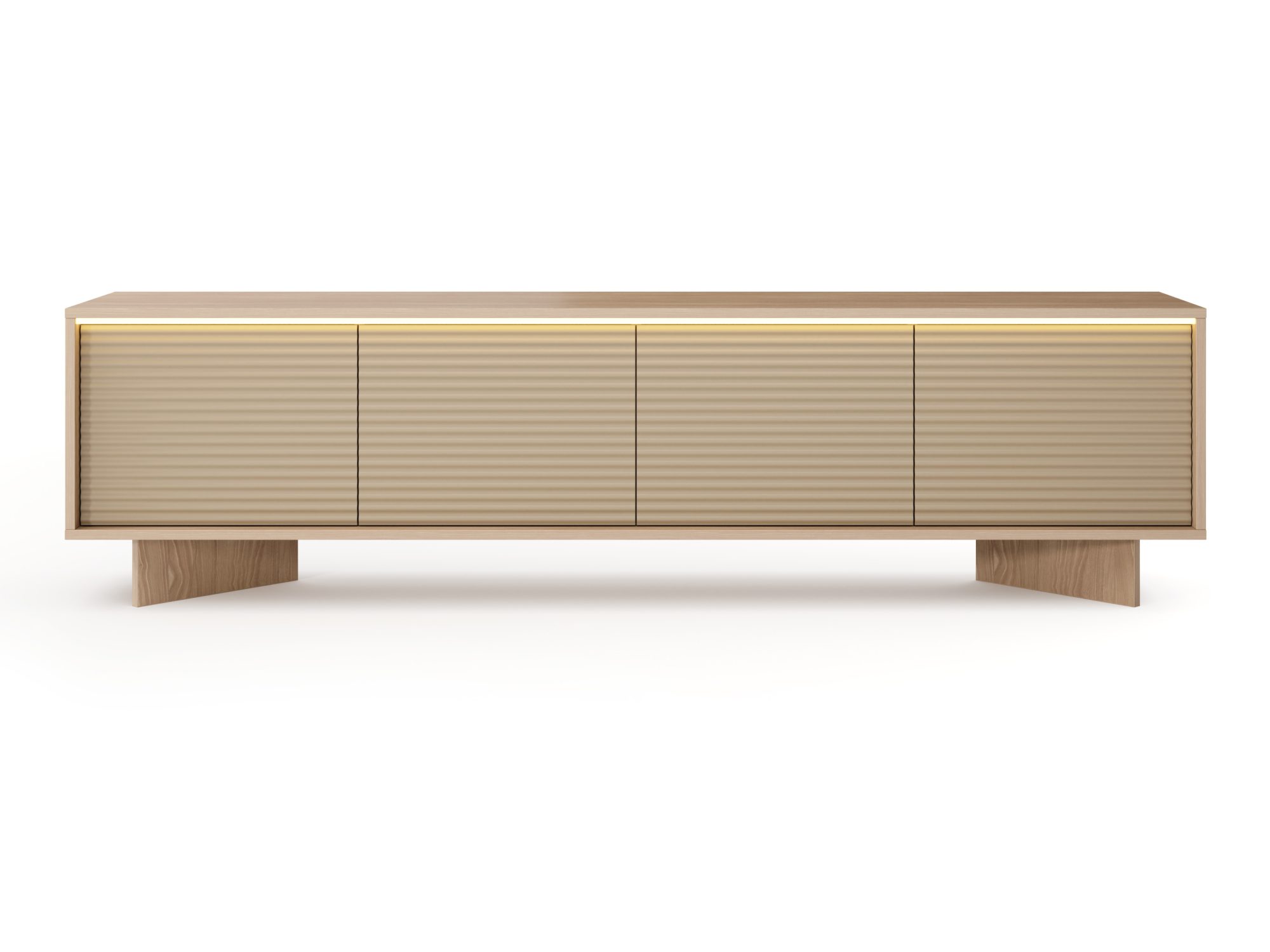 Szafka RTV Talvio 204 cm Bolivar i Cappuccino – front z LED