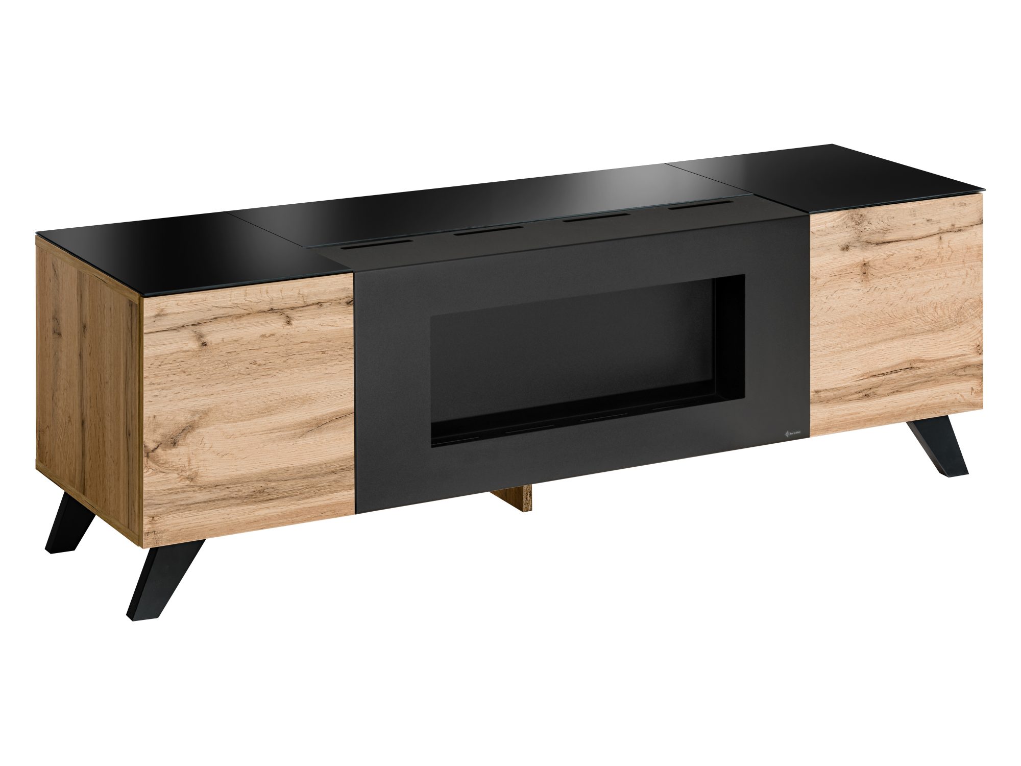 TV-Lowboard Thalero 150 cm mit Biokamin in Wotan Eiche