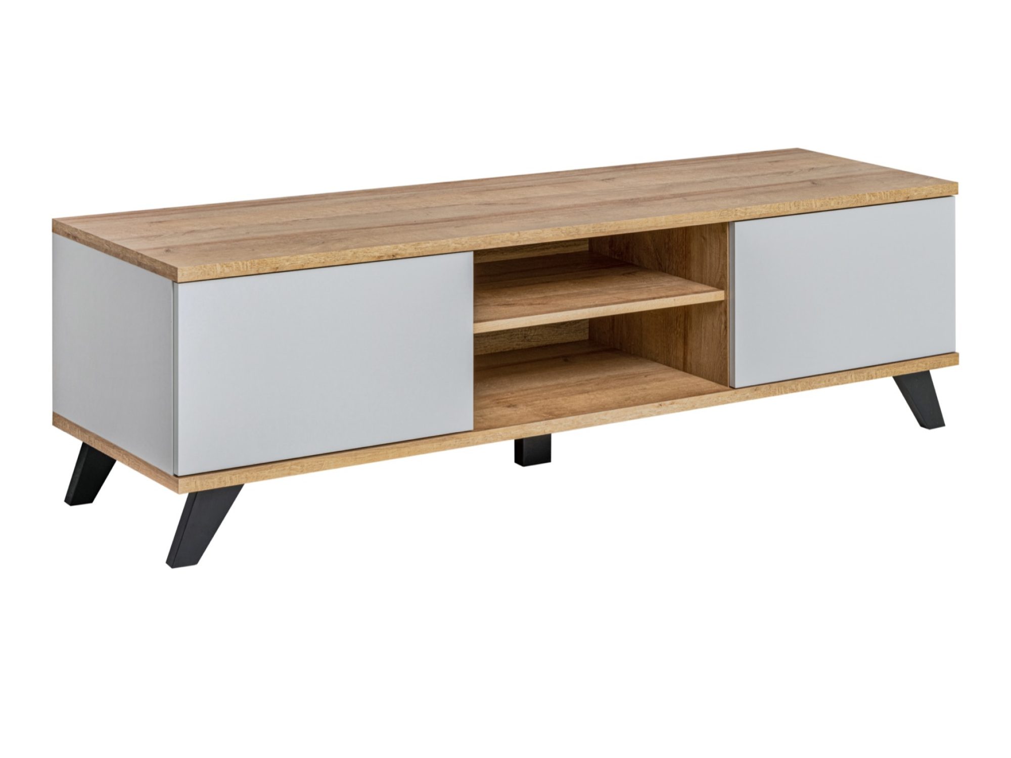 TV stolek s otevřenými policemi Bolvano 160 cm Riviera Perla Gray