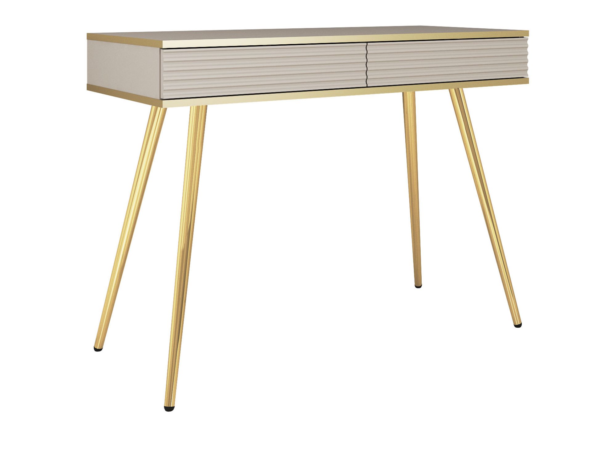 Schminktisch Teyser – beige Front und Metallbeine