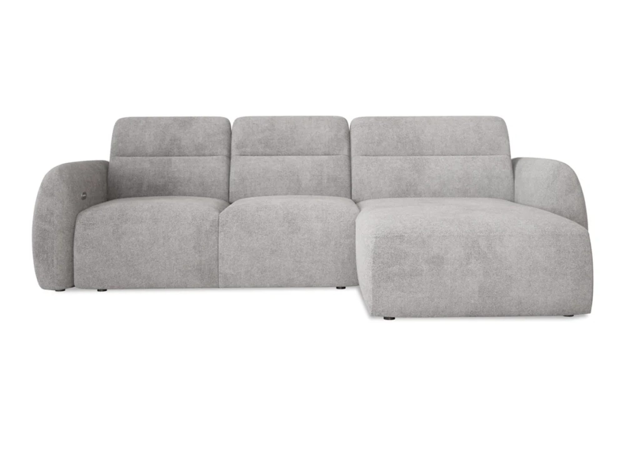 Ecksofa Calverio 259 cm mit elektrischem Sitzauszug vor weißem Hintergrund