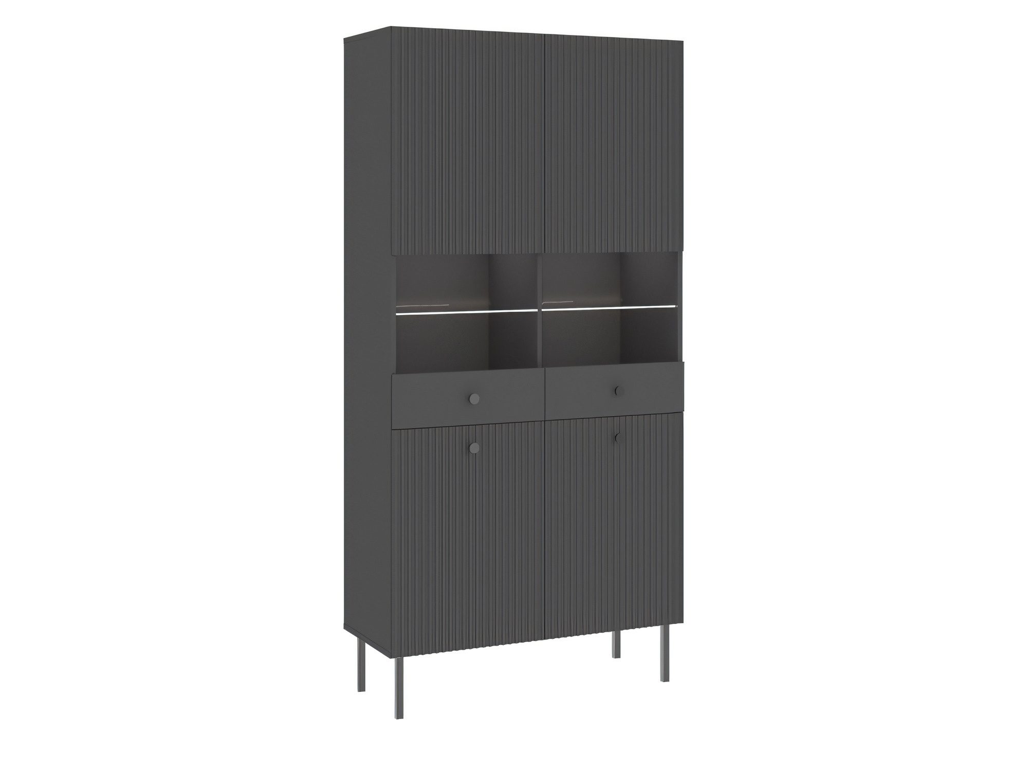 Witryna czterodrzwiowa Vienaro 91 cm antracytowa