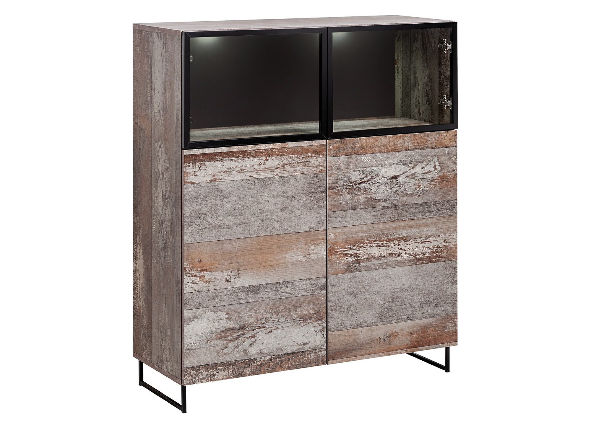 Witryna niska LED Valmoro 100 cm Canion Wood czarna