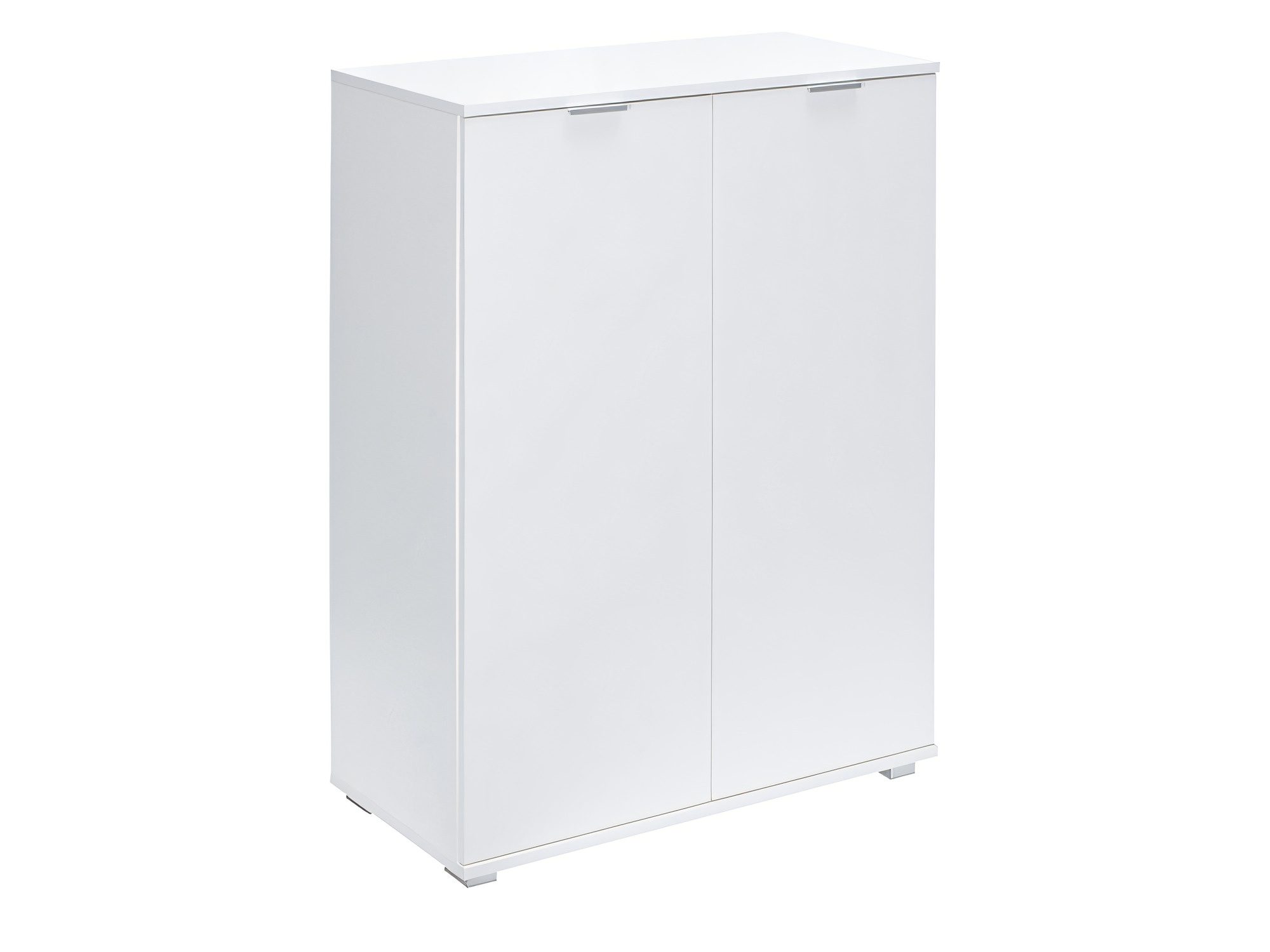 Vysoká bílá dvoudveřová komoda Elaro 71 cm