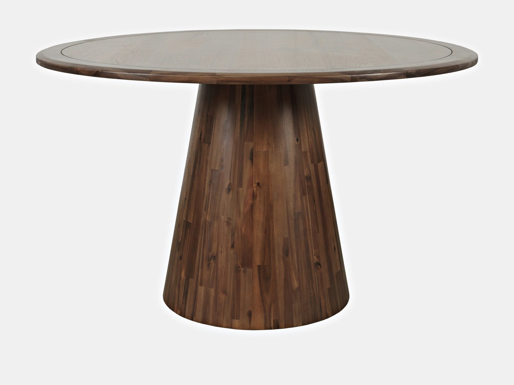 Runder Holztisch Avola 127 cm in Nussbaum, Frontansicht