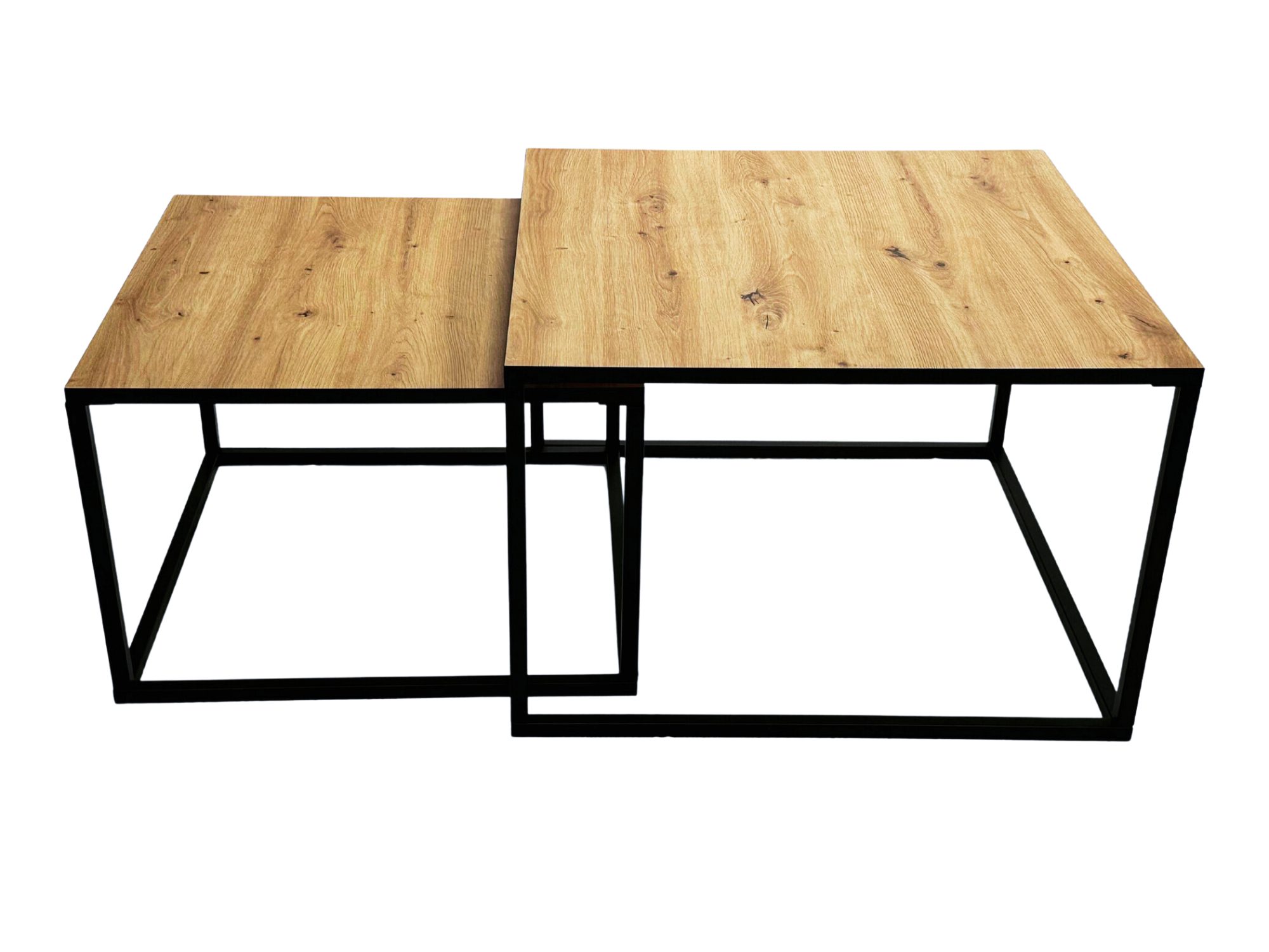 Couchtisch-Set Caldrio 70/60 cm, Artisan Eiche und Schwarz – Bild 5