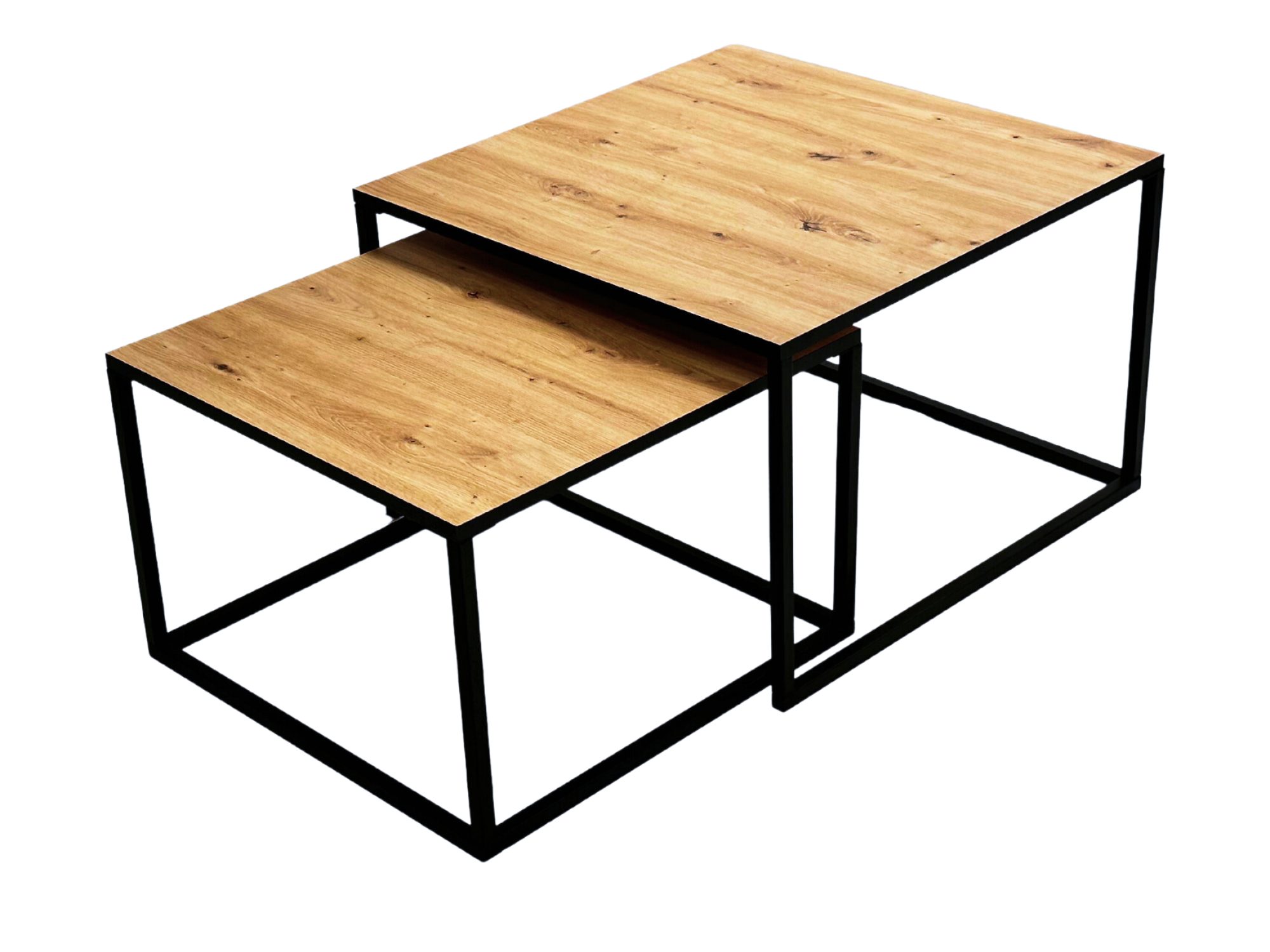 Couchtisch-Set Caldrio 70/60 cm, Artisan Eiche und Schwarz – Bild 7